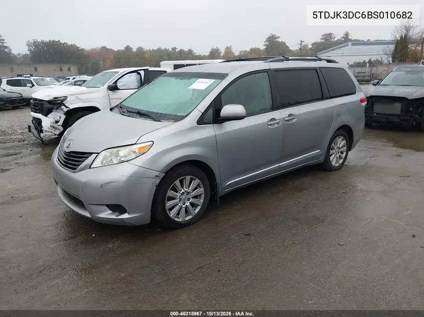 2011 TOYOTA SIENNA VIN 5TDJK3DC6BS010682 — фото 2