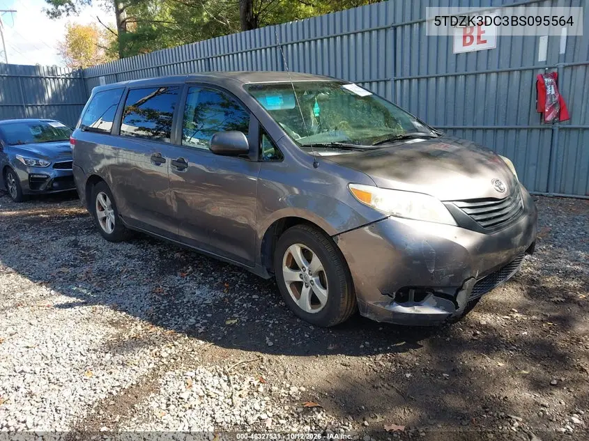 TOYOTA SIENNA 2011, VIN 5TDZK3DC3BS095564