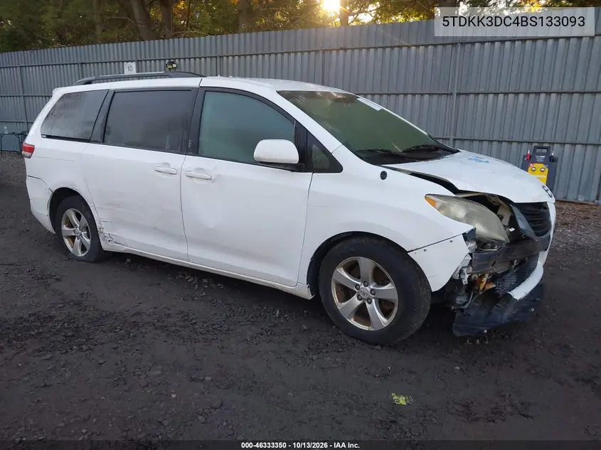 TOYOTA SIENNA 2011, VIN 5TDKK3DC4BS133093