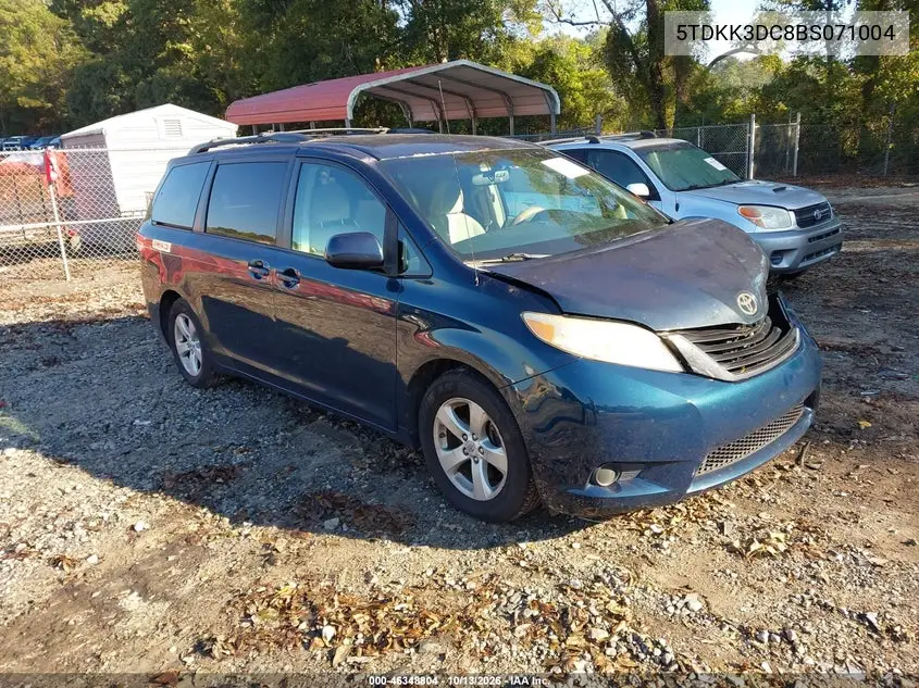 TOYOTA SIENNA 2011, VIN 5TDKK3DC8BS071004