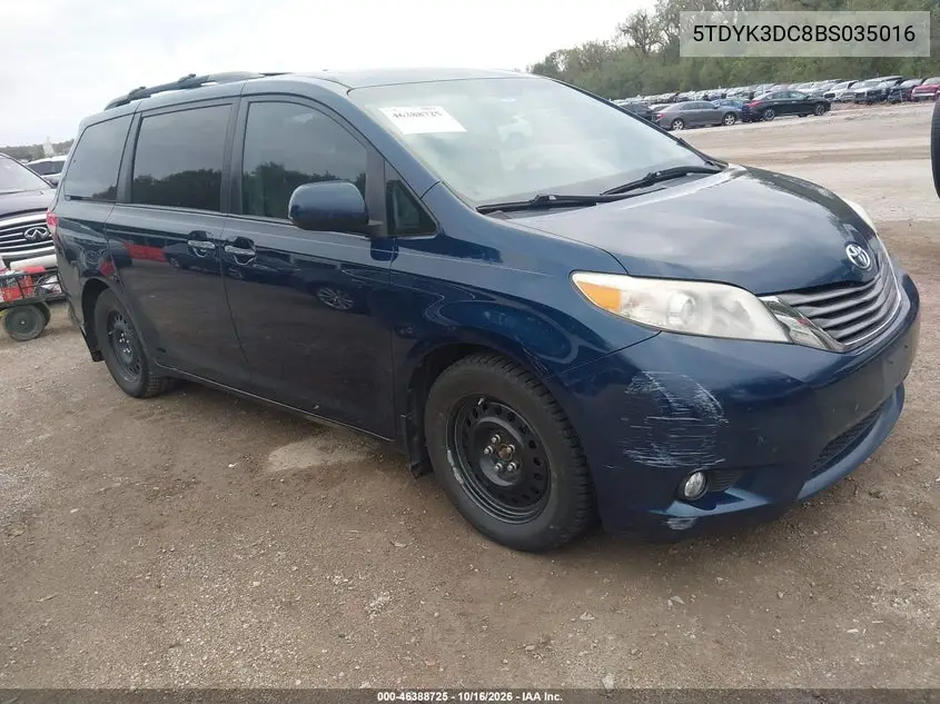 TOYOTA SIENNA 2011, VIN 5TDYK3DC8BS035016