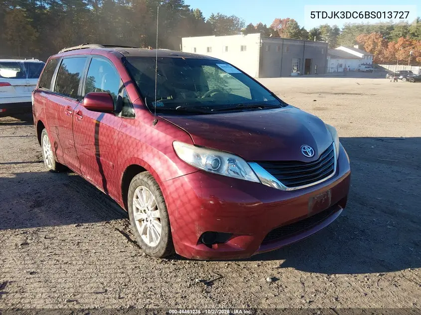 TOYOTA SIENNA 2011, VIN 5TDJK3DC6BS013727