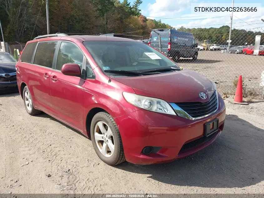 TOYOTA SIENNA 2012, VIN 5TDKK3DC4CS263666