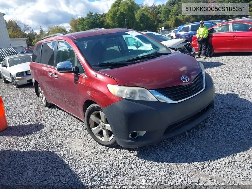 TOYOTA SIENNA 2012, VIN 5TDKK3DC5CS185351