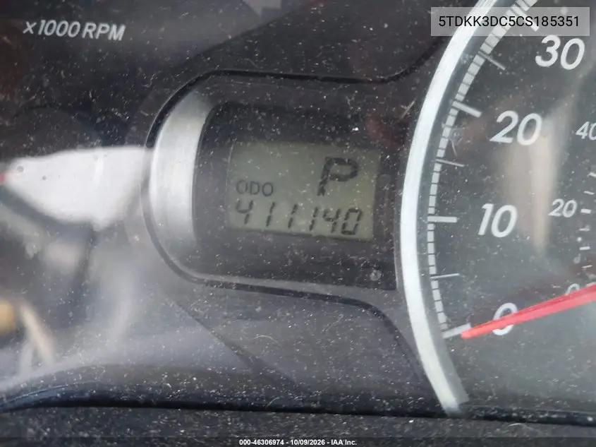 2012 TOYOTA SIENNA VIN 5TDKK3DC5CS185351 — фото 15