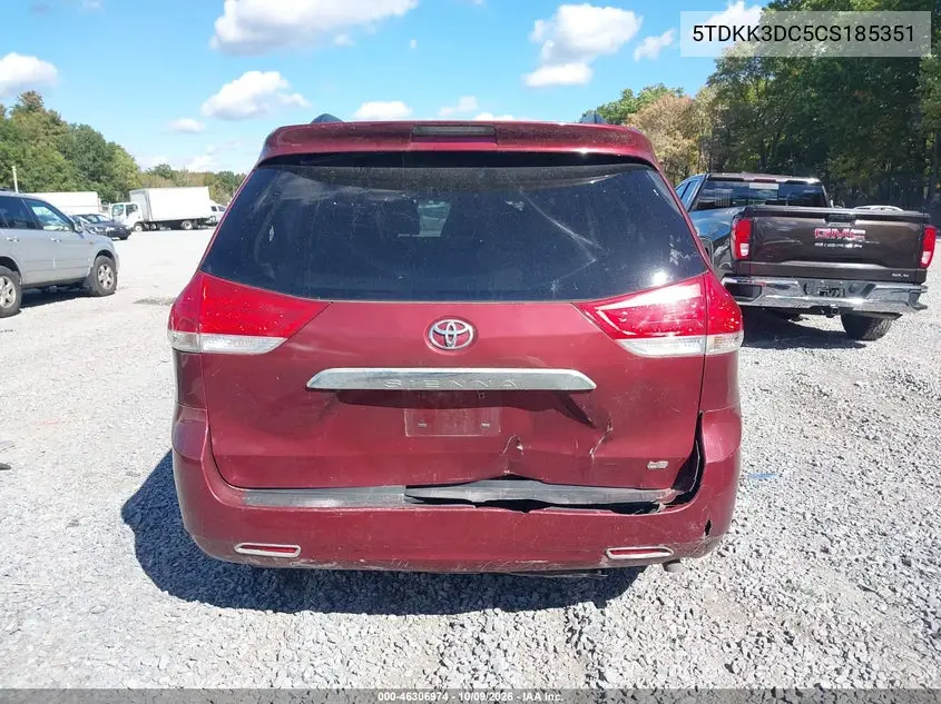 2012 TOYOTA SIENNA VIN 5TDKK3DC5CS185351 — фото 16