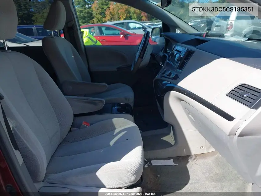2012 TOYOTA SIENNA VIN 5TDKK3DC5CS185351 — фото 5