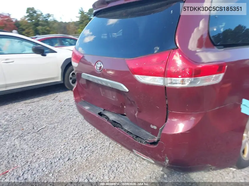 2012 TOYOTA SIENNA VIN 5TDKK3DC5CS185351 — фото 6
