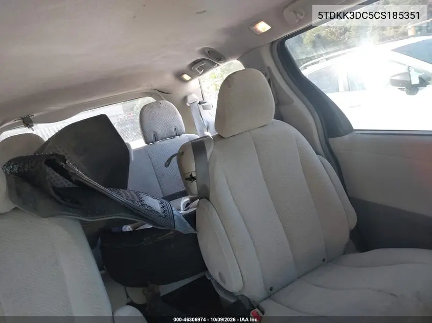 2012 TOYOTA SIENNA VIN 5TDKK3DC5CS185351 — фото 8