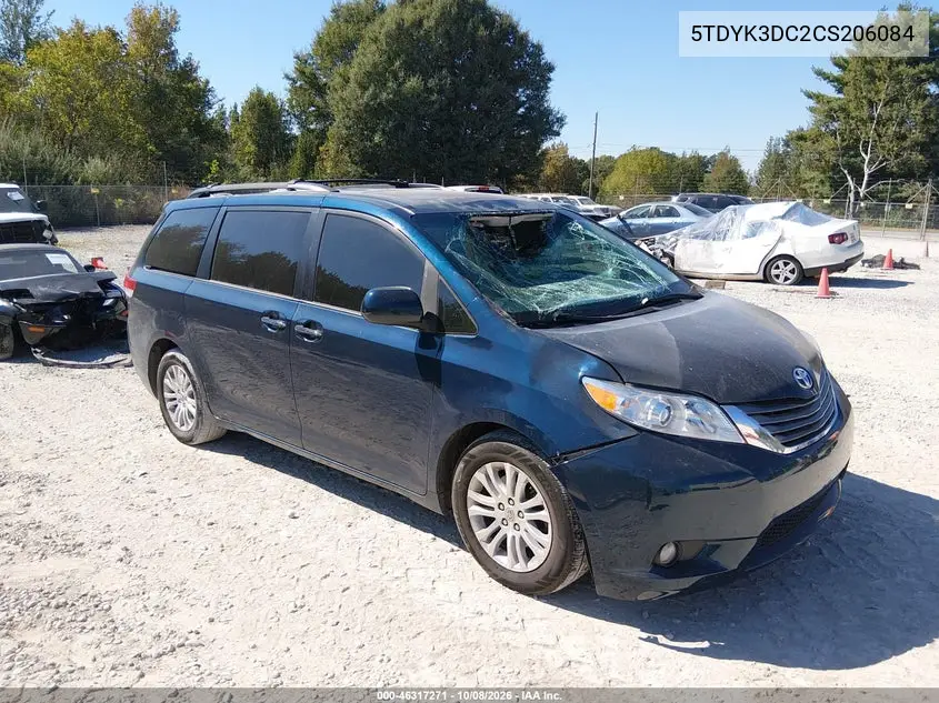 TOYOTA SIENNA 2012, VIN 5TDYK3DC2CS206084