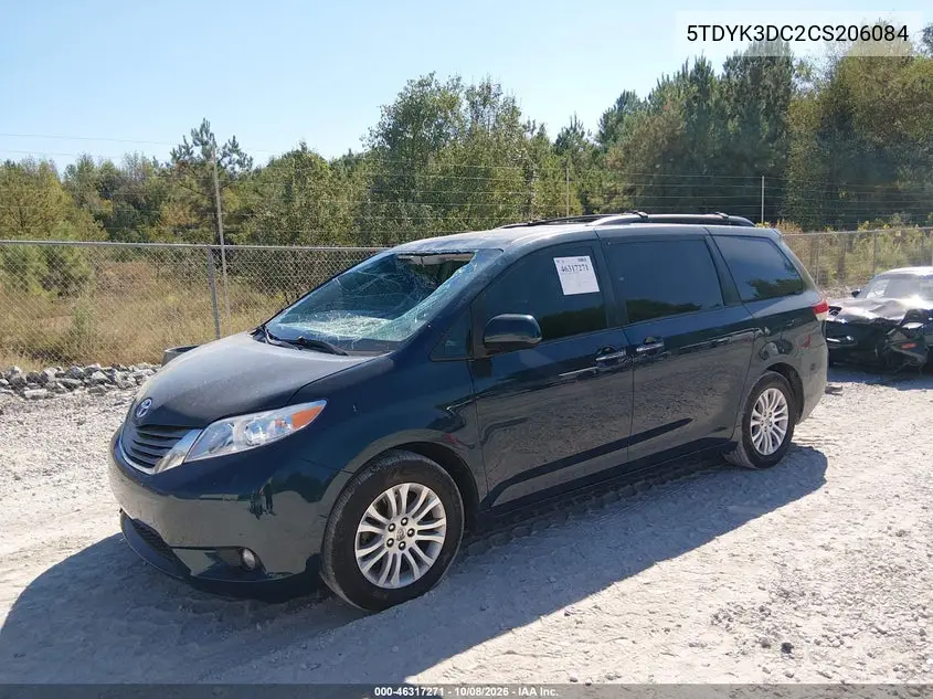 2012 TOYOTA SIENNA VIN 5TDYK3DC2CS206084 — фото 2