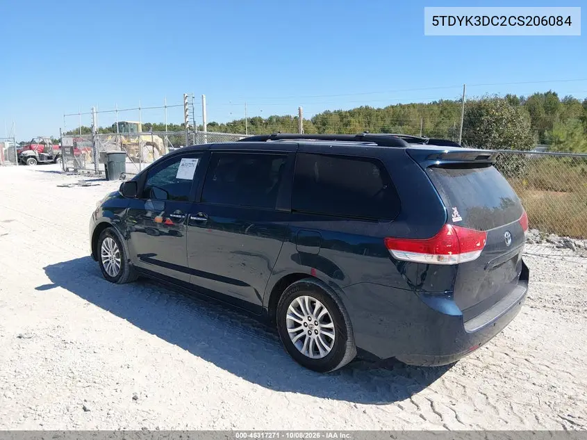 2012 TOYOTA SIENNA VIN 5TDYK3DC2CS206084 — фото 3