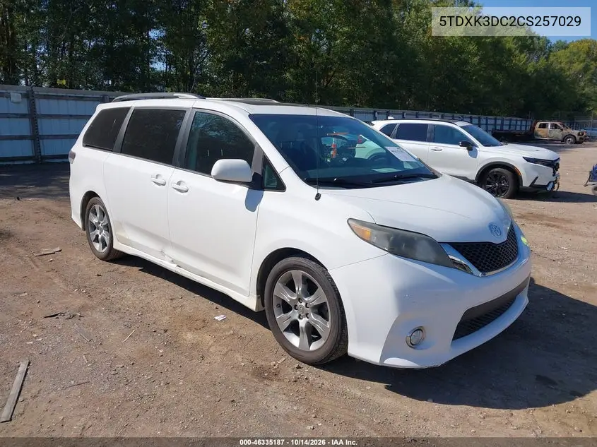 TOYOTA SIENNA 2012, VIN 5TDXK3DC2CS257029