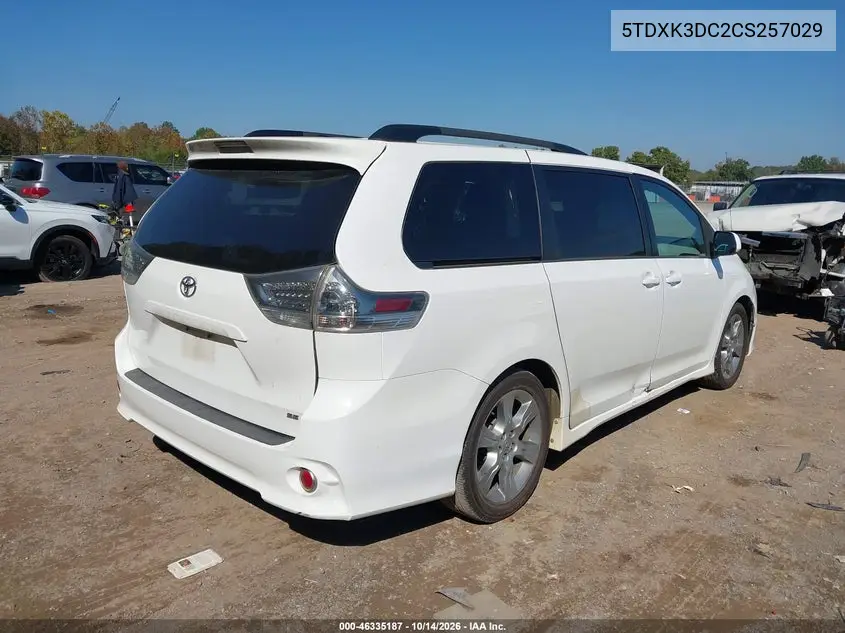 2012 TOYOTA SIENNA VIN 5TDXK3DC2CS257029 — фото 4