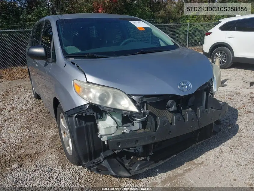 TOYOTA SIENNA 2012, VIN 5TDZK3DC8CS258856