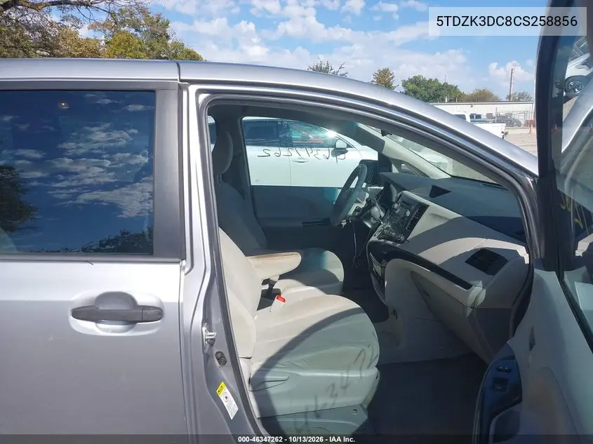 2012 TOYOTA SIENNA VIN 5TDZK3DC8CS258856 — фото 5