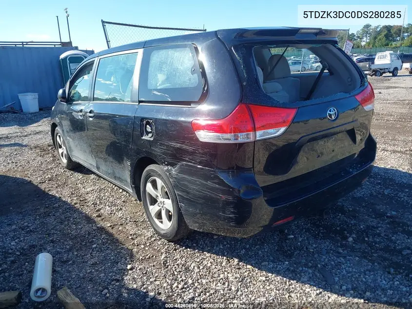 2013 TOYOTA SIENNA VIN 5TDZK3DC0DS280285 — фото 3