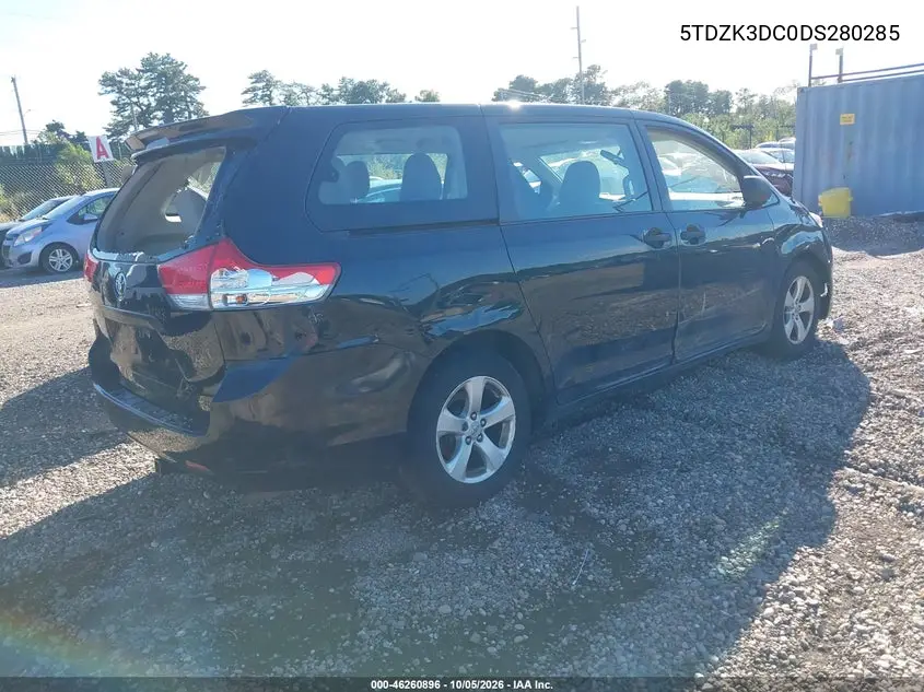 2013 TOYOTA SIENNA VIN 5TDZK3DC0DS280285 — фото 4