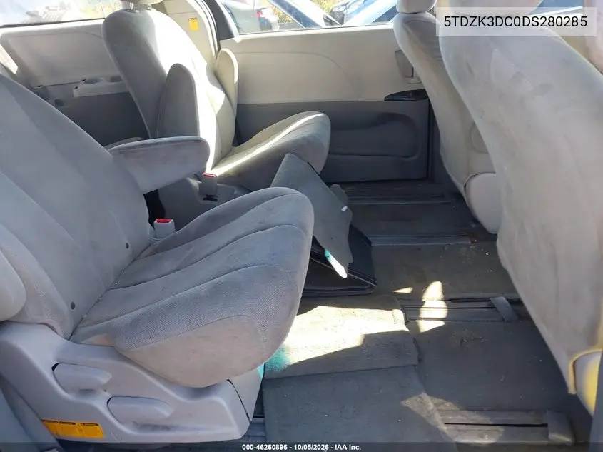 2013 TOYOTA SIENNA VIN 5TDZK3DC0DS280285 — фото 8