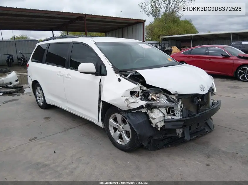 TOYOTA SIENNA 2013, VIN 5TDKK3DC9DS372528
