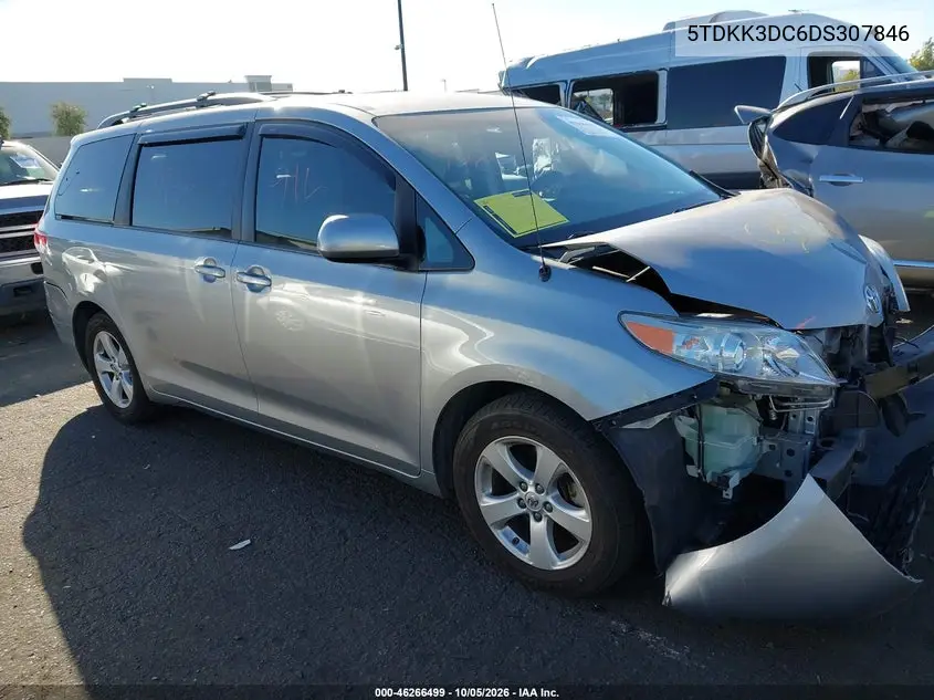 TOYOTA SIENNA 2013, VIN 5TDKK3DC6DS307846