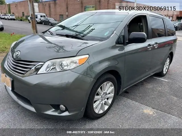 2013 TOYOTA SIENNA VIN 5TDDK3DC2DS069115 — фото 2