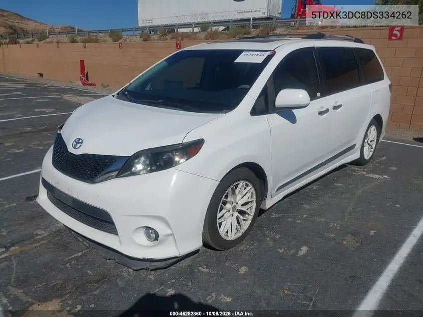2013 TOYOTA SIENNA VIN 5TDXK3DC8DS334262 — фото 2