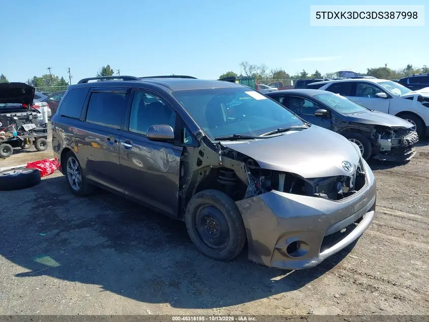 TOYOTA SIENNA 2013, VIN 5TDXK3DC3DS387998