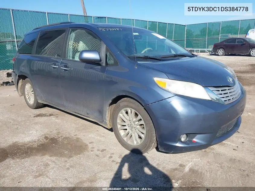 TOYOTA SIENNA 2013, VIN 5TDYK3DC1DS384778