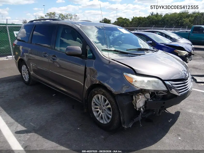 TOYOTA SIENNA 2014, VIN 5TDYK3DC0ES412555