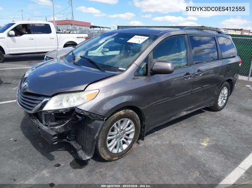 2014 TOYOTA SIENNA VIN 5TDYK3DC0ES412555 — фото 2