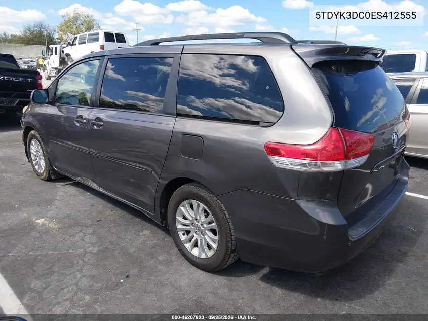 2014 TOYOTA SIENNA VIN 5TDYK3DC0ES412555 — фото 3