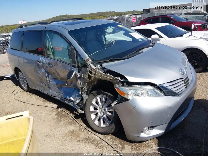 TOYOTA SIENNA 2014, VIN 5TDYK3DC6ES508643