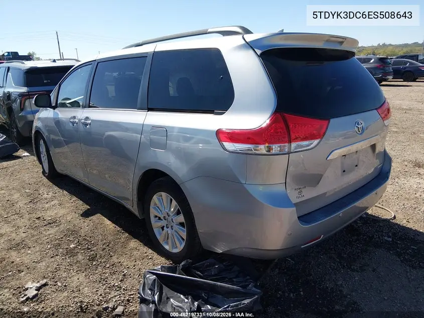 2014 TOYOTA SIENNA VIN 5TDYK3DC6ES508643 — фото 3