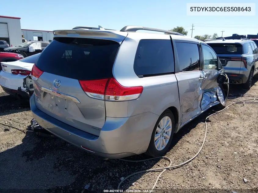 2014 TOYOTA SIENNA VIN 5TDYK3DC6ES508643 — фото 4