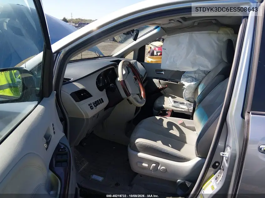 2014 TOYOTA SIENNA VIN 5TDYK3DC6ES508643 — фото 5