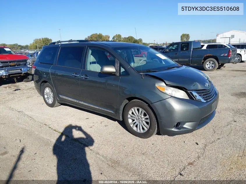 TOYOTA SIENNA 2014, VIN 5TDYK3DC3ES510608