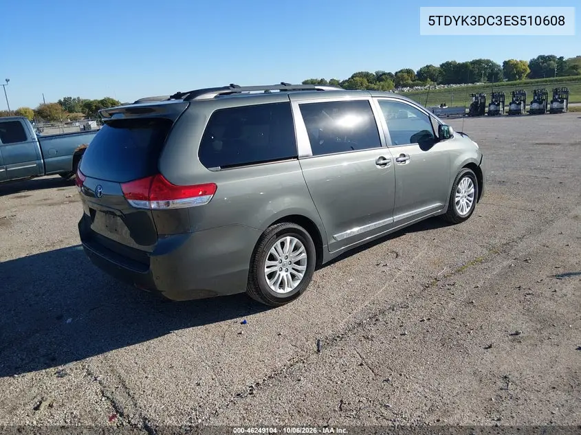 2014 TOYOTA SIENNA VIN 5TDYK3DC3ES510608 — фото 4