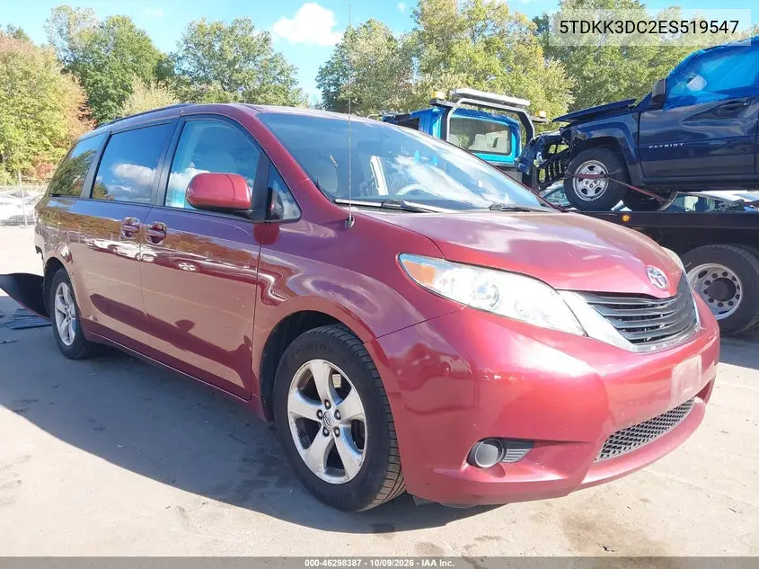 TOYOTA SIENNA 2014, VIN 5TDKK3DC2ES519547
