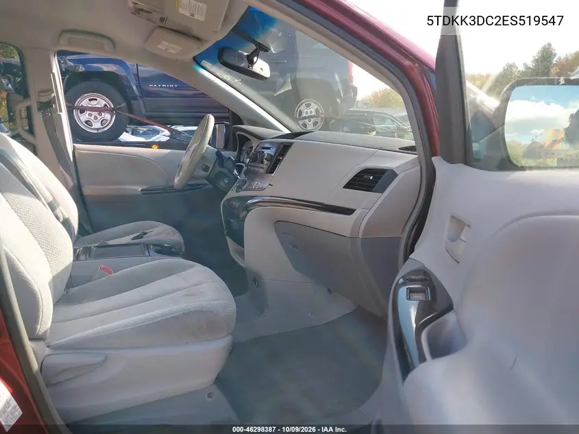 2014 TOYOTA SIENNA VIN 5TDKK3DC2ES519547 — фото 5