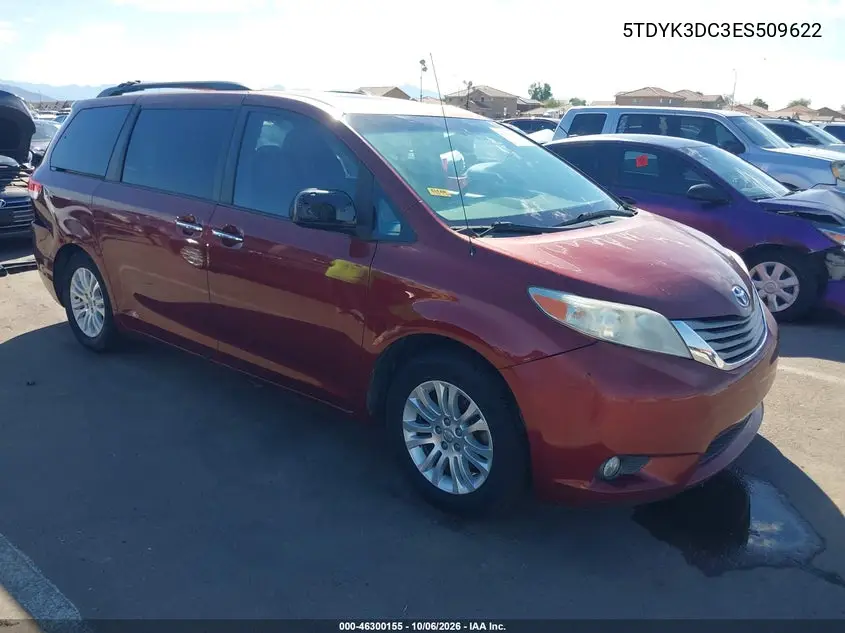 TOYOTA SIENNA 2014, VIN 5TDYK3DC3ES509622