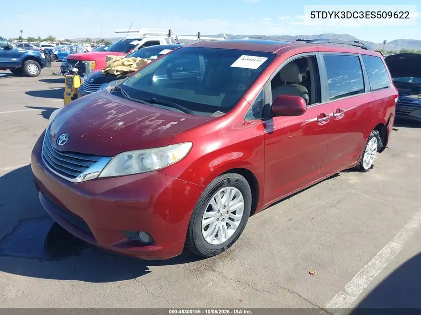 2014 TOYOTA SIENNA VIN 5TDYK3DC3ES509622 — фото 2