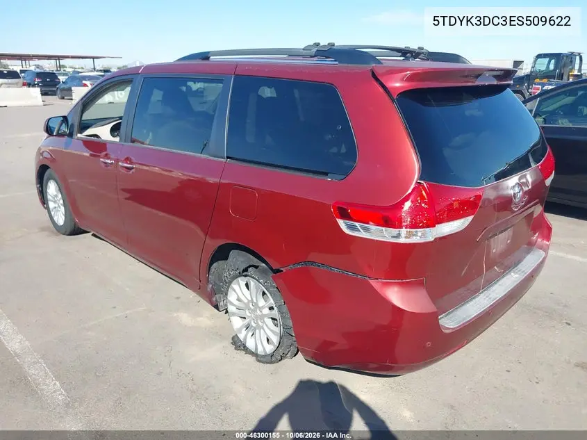 2014 TOYOTA SIENNA VIN 5TDYK3DC3ES509622 — фото 3
