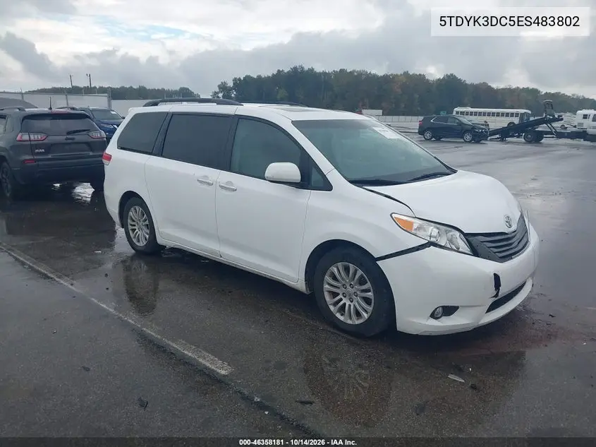 TOYOTA SIENNA 2014, VIN 5TDYK3DC5ES483802