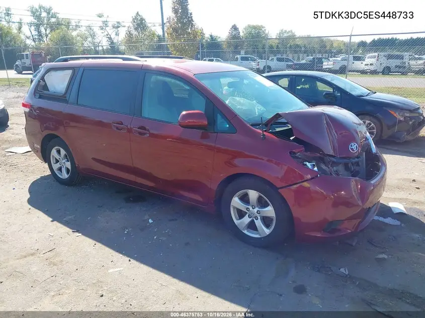 TOYOTA SIENNA 2014, VIN 5TDKK3DC5ES448733