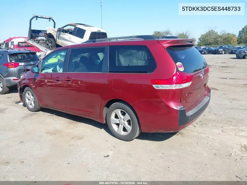 2014 TOYOTA SIENNA VIN 5TDKK3DC5ES448733 — фото 3