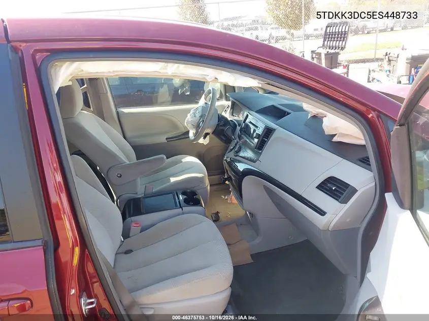 2014 TOYOTA SIENNA VIN 5TDKK3DC5ES448733 — фото 5