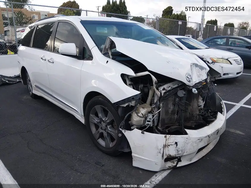 TOYOTA SIENNA 2014, VIN 5TDXK3DC3ES472454
