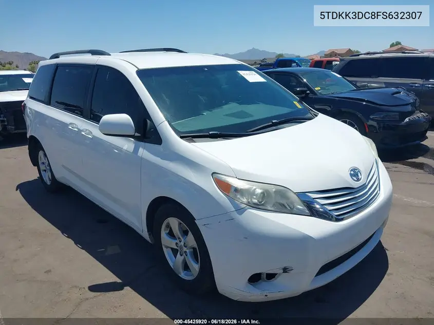 TOYOTA SIENNA 2015, VIN 5TDKK3DC8FS632307