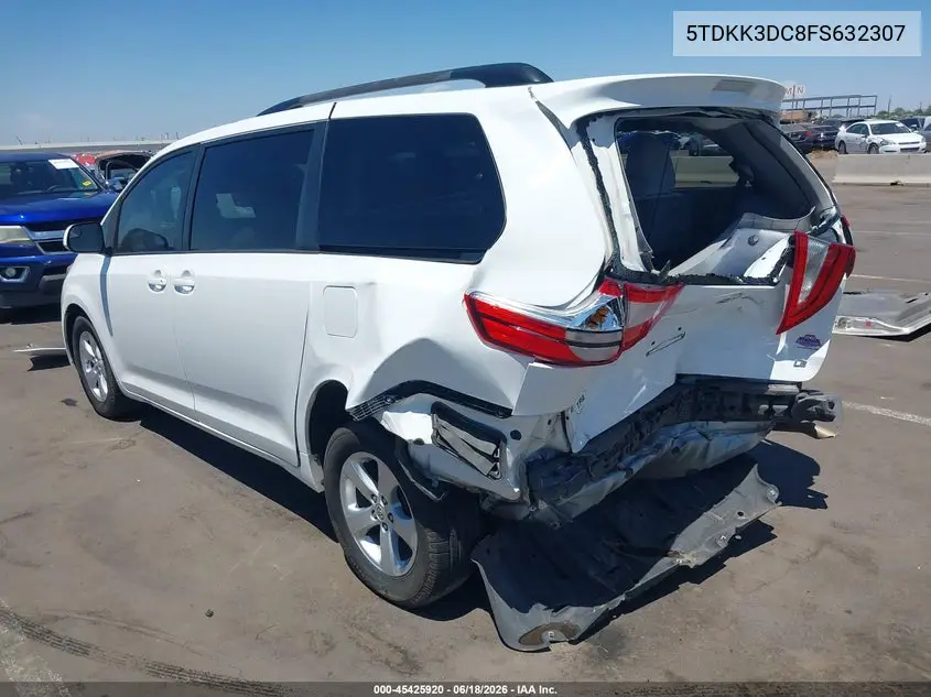 2015 TOYOTA SIENNA VIN 5TDKK3DC8FS632307 — фото 3